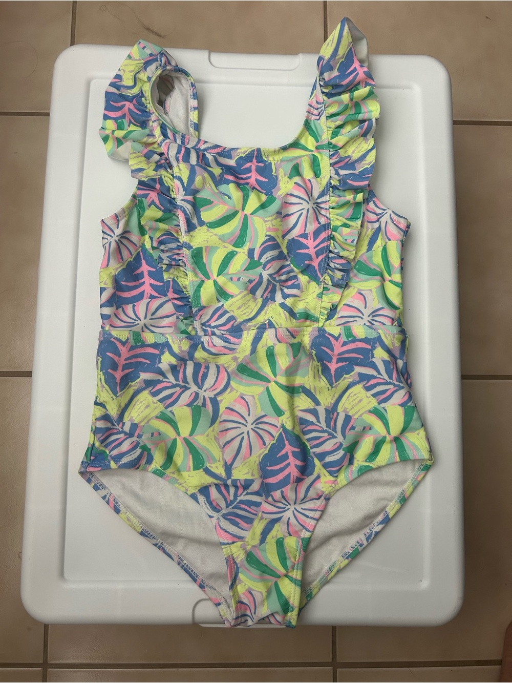 EUC Wonder Nation Girls' Floral One-Piece Swimsuit